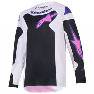 Детско мотокрос фланелко Alpinestars Fluid Grid, черно-светло сиво-лилаво