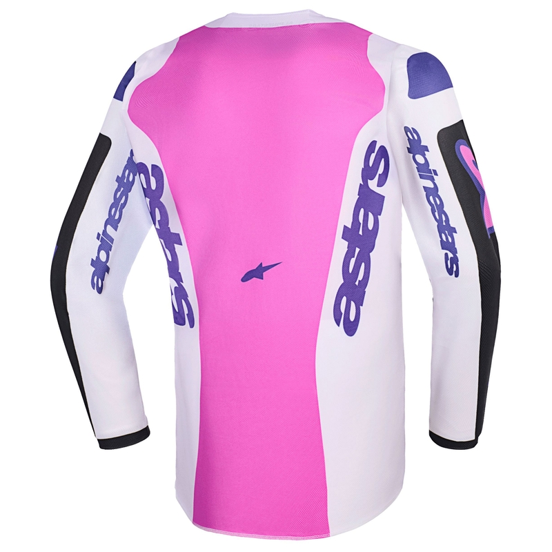 Детско мотокрос фланелко Alpinestars Fluid Grid, черно-светло сиво-лилаво