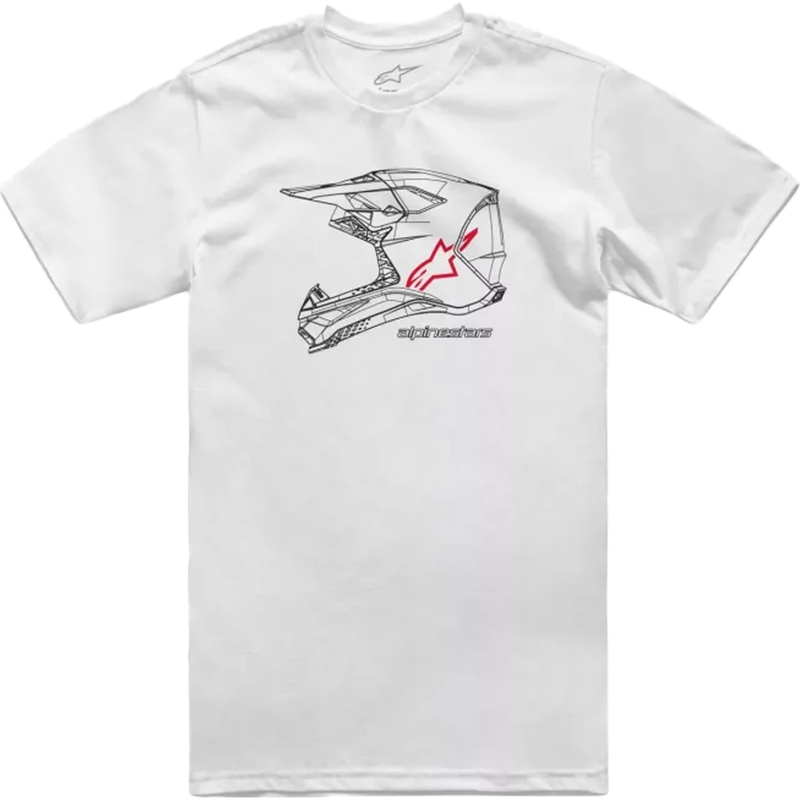 Тениска Alpinestars MX Каска CSF бяла