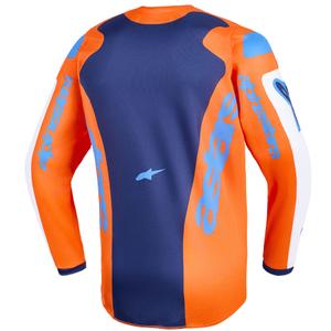 Детско мотокрос фланелка Alpinestars Fluid Grid, оранжево-синьо-бяло