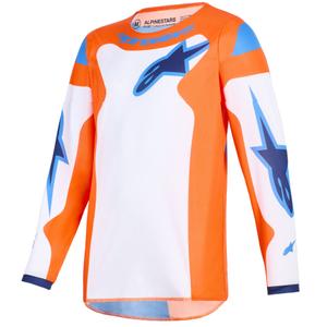 Детско мотокрос фланелка Alpinestars Fluid Grid, оранжево-синьо-бяло