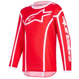 Детско мотокрос фланелко Alpinestars Fluid Apex, червено-бяло