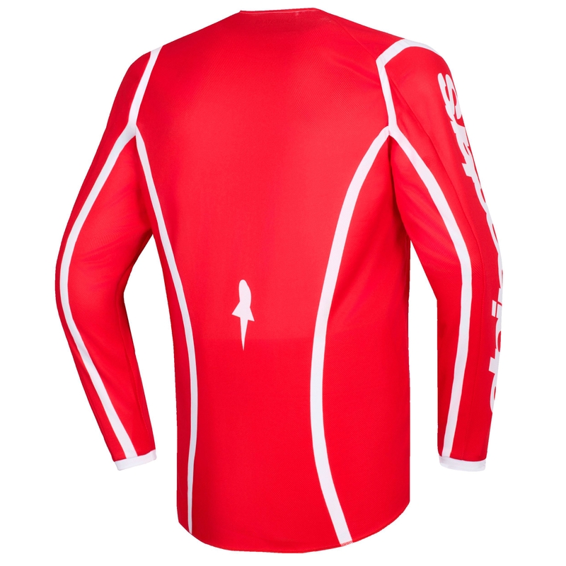 Детско мотокрос фланелко Alpinestars Fluid Apex, червено-бяло