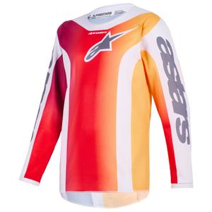 Детско мотокрос фланелко Alpinestars Fluid Portl, червено-оранжево-светло сиво