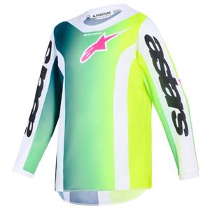 Детско мотокрос фланелко Alpinestars Fluid Portl, зелено-бяло-черно