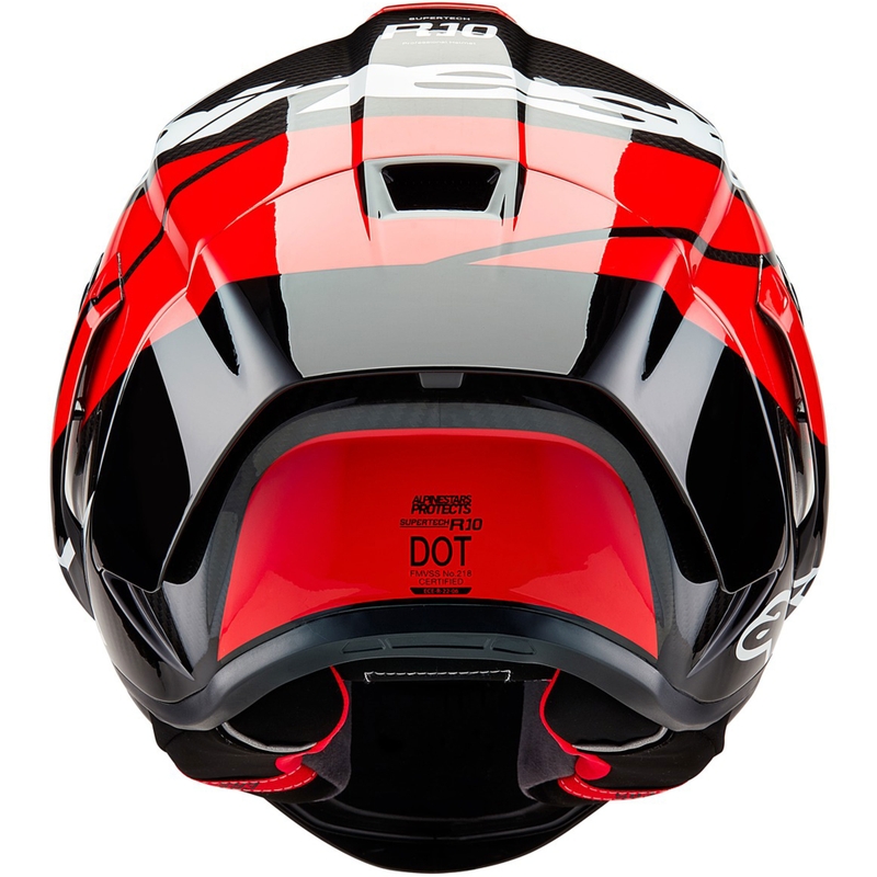 Alpinestars Supertech R-10 Element карбонова флуоресцентна мотоциклетна каска с пълно лице, червено-бяла