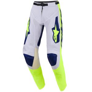 Мотокрос панталон Alpinestars Racer Air Riway светло сиво-флуоресцентно жълто-синьо