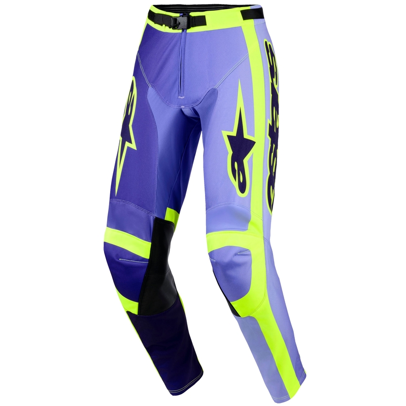 Мотокрос панталон Alpinestars Racer Portl, лилаво-флуоресцентно жълт
