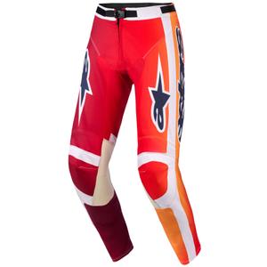 Мотокрос панталон Alpinestars Racer Portl червено-оранжево-светло сиво