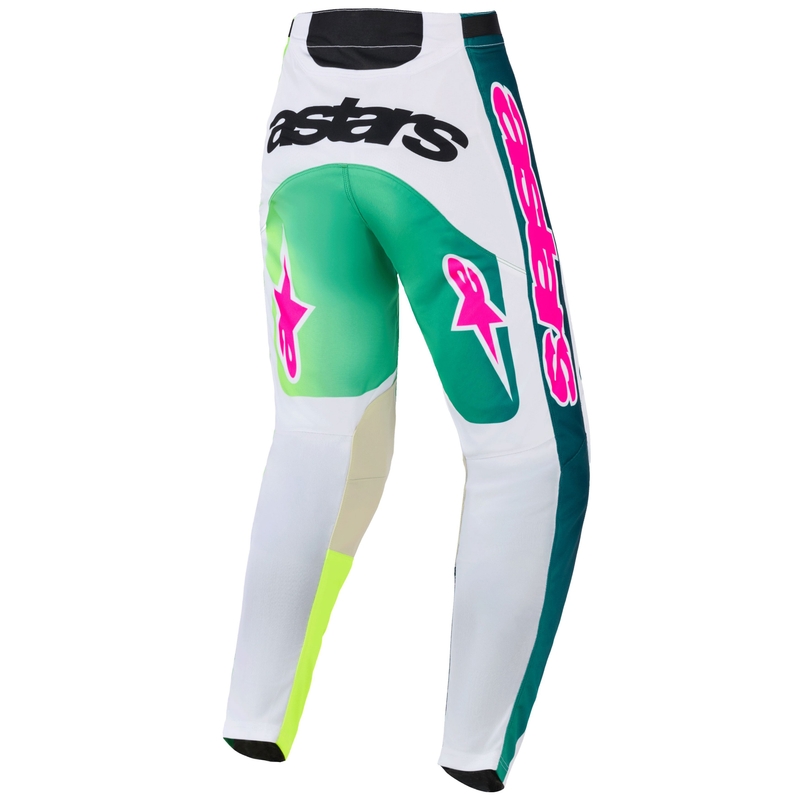 Мотокрос панталон Alpinestars Racer Portl, зелено-бяло-черно