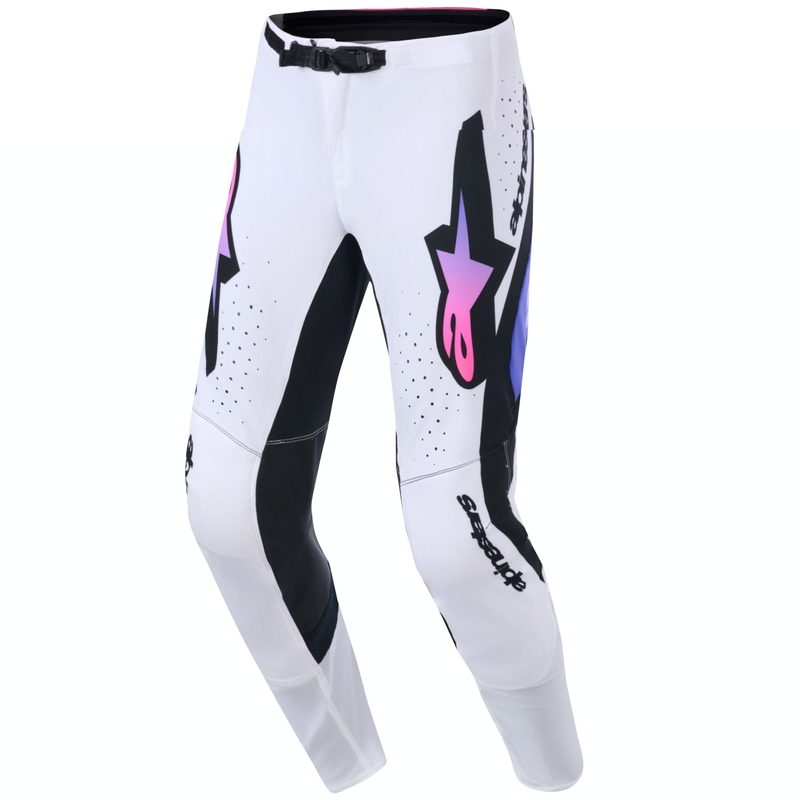 Мотокрос панталони Alpinestars Supertech Pro Vista бяло-лилаво-черно
