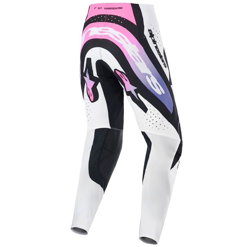 Мотокрос панталони Alpinestars Supertech Pro Vista бяло-лилаво-черно