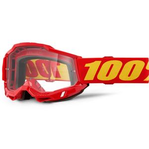 Мотокрос очила 100% Accuri 2 червени с прозрачен плексиглас