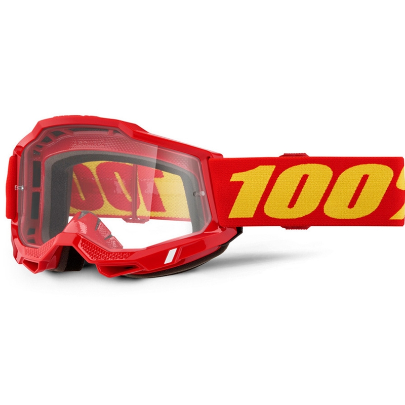 Мотокрос очила 100% Accuri 2 червени с прозрачен плексиглас