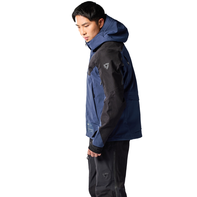 Мотоциклетно яке Revit Component 3 H2O, черно-тъмносиньо