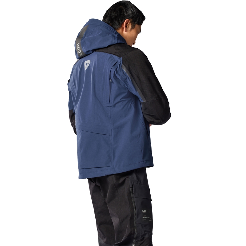 Мотоциклетно яке Revit Component 3 H2O, черно-тъмносиньо