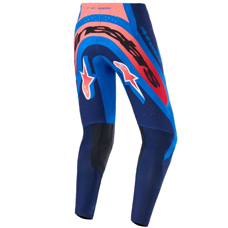 Мотокрос панталони Alpinestars Supertech Vista, тъмносиньо-коралово-кобалтови