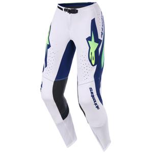 Мотокрос панталони Alpinestars Supertech Vista светло сиво-флуоресцентно жълто-зелено-синьо-розово