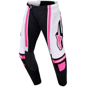 Дамски мотокрос панталони Alpinestars Stella Techstar Nomur, черно-бяло-розово