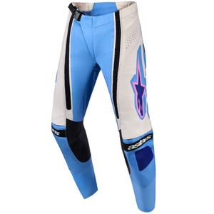 Дамски мотокрос панталони Alpinestars Stella Techstar Nomur, светлосиньо-бяло, почти бяло-черно-розово