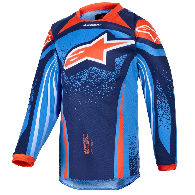 Детско мотокрос фланелко Alpinestars Racer Nomur, тъмносиньо-оранжево-черно