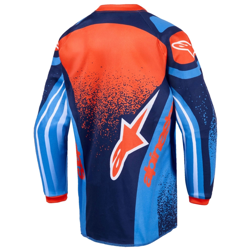 Детско мотокрос фланелко Alpinestars Racer Nomur, тъмносиньо-оранжево-черно