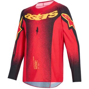 Детска мотокрос фланелка Alpinestars Supertech Scenz, червено-черно-жълта