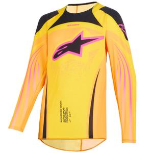 Детско мотокрос фланелко Alpinestars Techstar Nomur, оранжево-жълто-розово