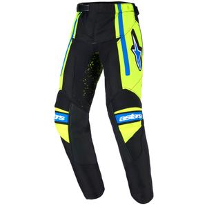 Детски мотокрос панталон Alpinestars Racer Nomur, тъмносин-флуоресцентен жълт-черен
