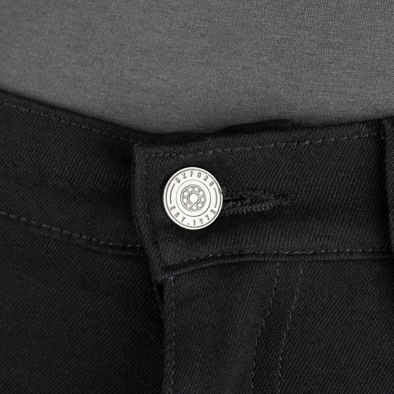 OXFORD ORIGINAL APPROVED SUPER STRETCH JEANS AA SLIM FIT къси мотоциклетни дънки черни