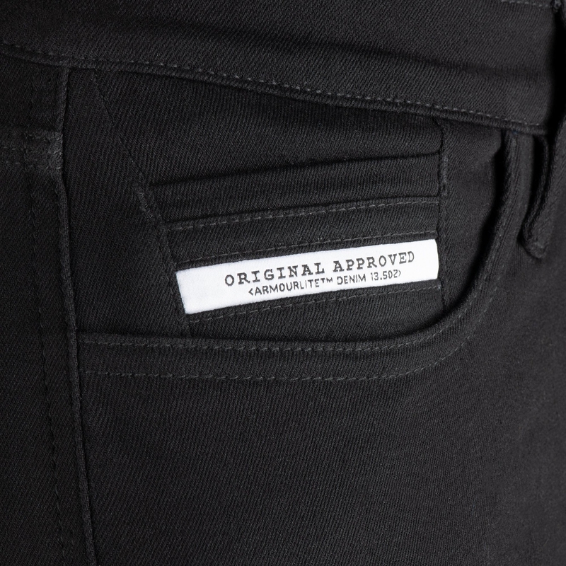 OXFORD ORIGINAL APPROVED SUPER STRETCH JEANS AA SLIM FIT къси мотоциклетни дънки черни