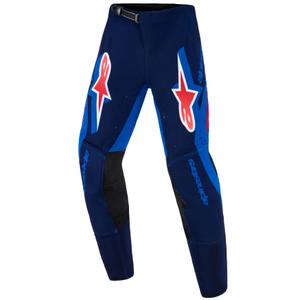 Детски мотокрос панталон Alpinestars Supertech Vista, тъмносин-коралов-кобалтов