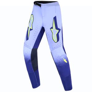 Детски мотокрос панталон Alpinestars Supertech Scenz, лилав-флуоресцентно жълт
