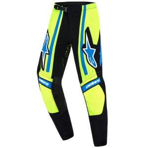 Детски мотокрос панталон Alpinestars Techstar Nomur, тъмносин-флуоресцентен жълт-син