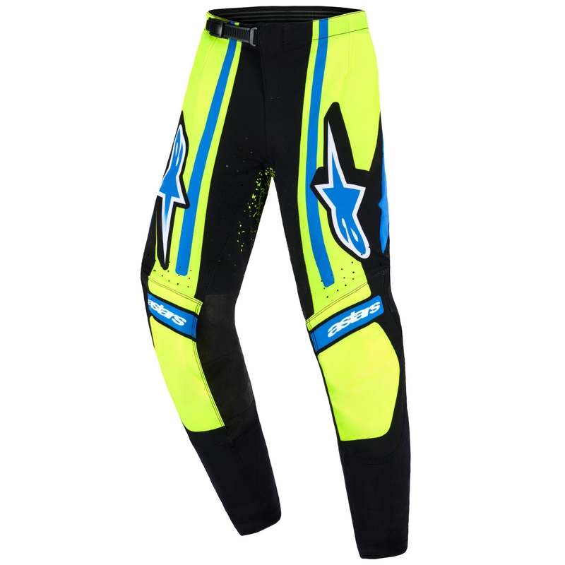 Детски мотокрос панталон Alpinestars Techstar Nomur, тъмносин-флуоресцентен жълт-син