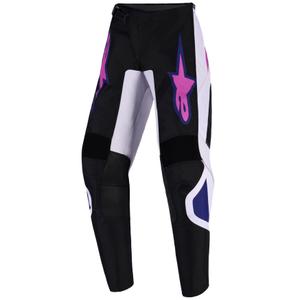 Детски мотокрос панталон Alpinestars Fluid Grid, черно-светло сиво-лилаво