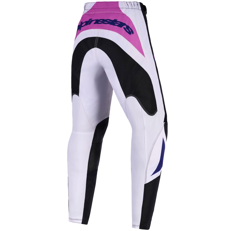 Детски мотокрос панталон Alpinestars Fluid Grid, черно-светло сиво-лилаво