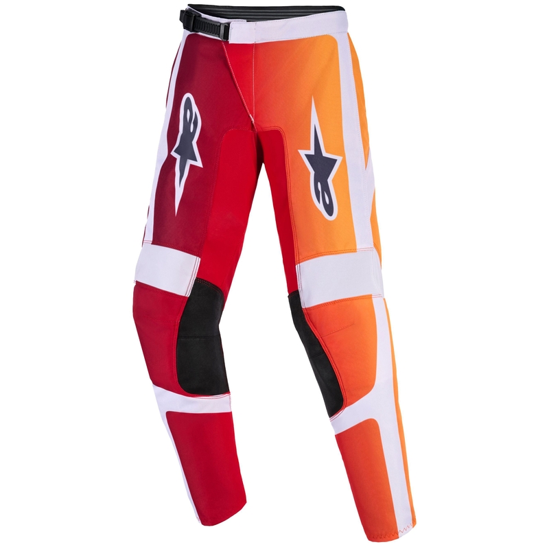 Детски мотокрос панталони Alpinestars Fluid Portl, червено-оранжево-светло сиво