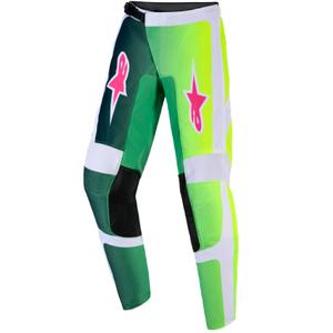 Dětské motokrosové kalhoty Alpinestars Fluid Portl zeleno-bílo-černé