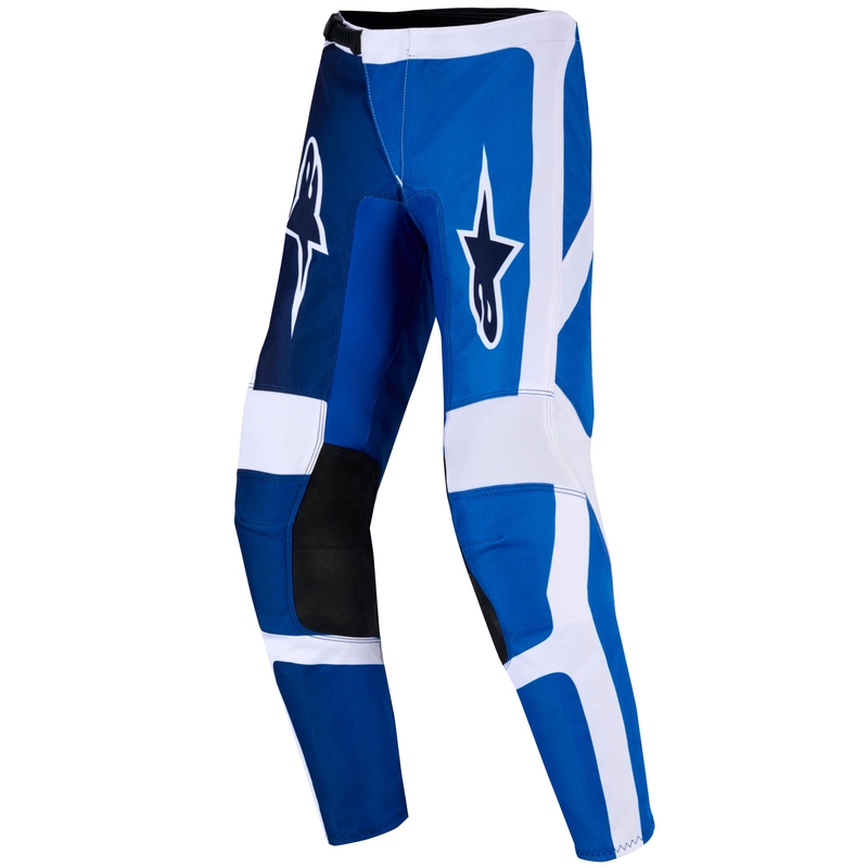 Детски мотокрос панталон Alpinestars Fluid Portl, синьо-бял