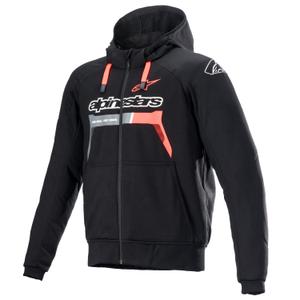Суичър с качулка Alpinestars Chrome Ignition черно-червено флуоресцентно-сиво-бяло