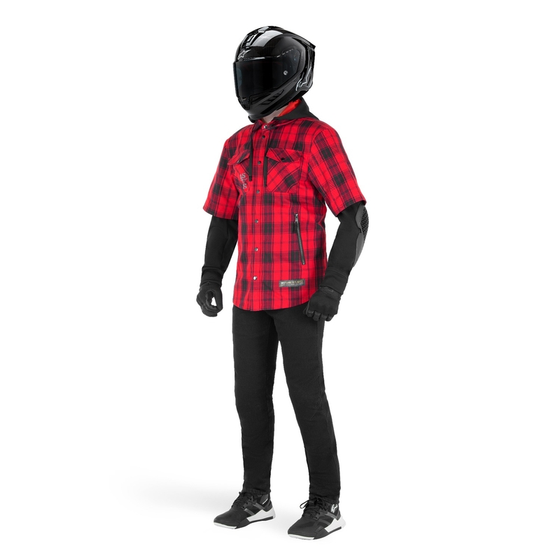 Alpinestars MO.ST.EQ Тартан мотоциклетна тениска червено-черна
