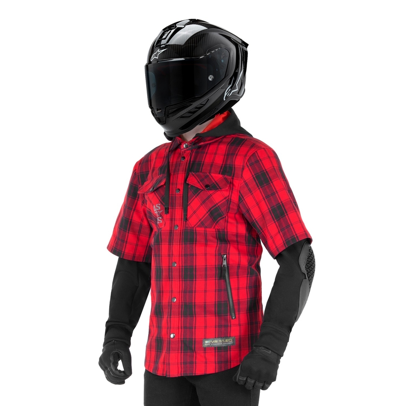 Alpinestars MO.ST.EQ Тартан мотоциклетна тениска червено-черна
