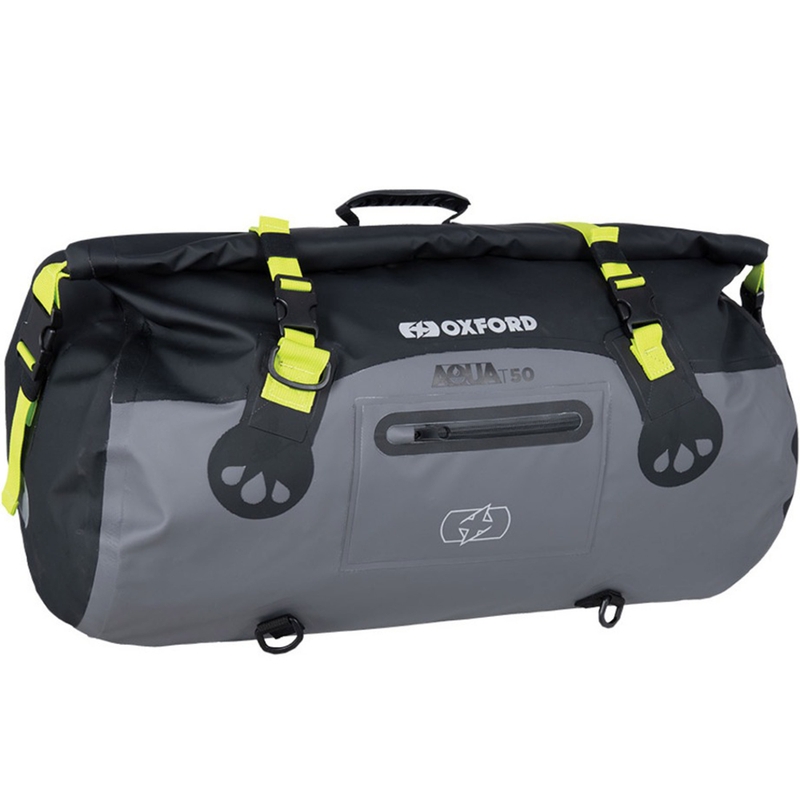 Oxford Aqua T-50 Roll Bag 50 л водоустойчива чанта черно-сиво-флуоресцентно жълто