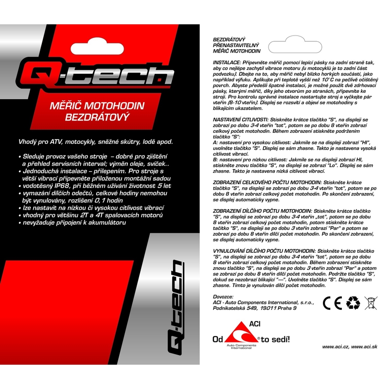 Безжичен брояч за часове с нулируем брояч Q-TECH черен