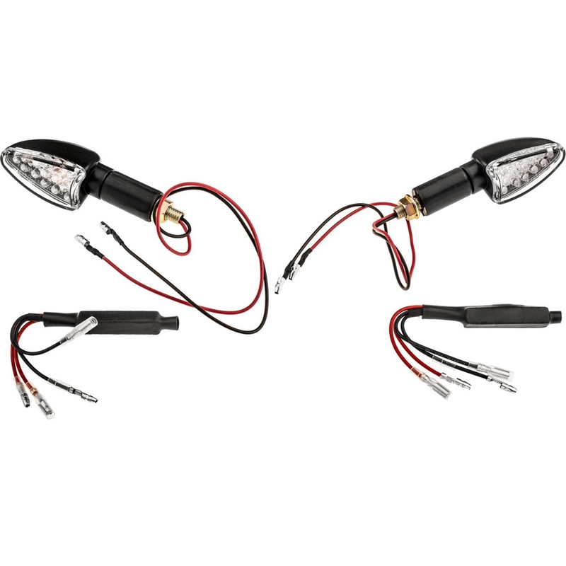 Дълги мигачи Oxford LED Arrow с прозрачна леща и черен корпус