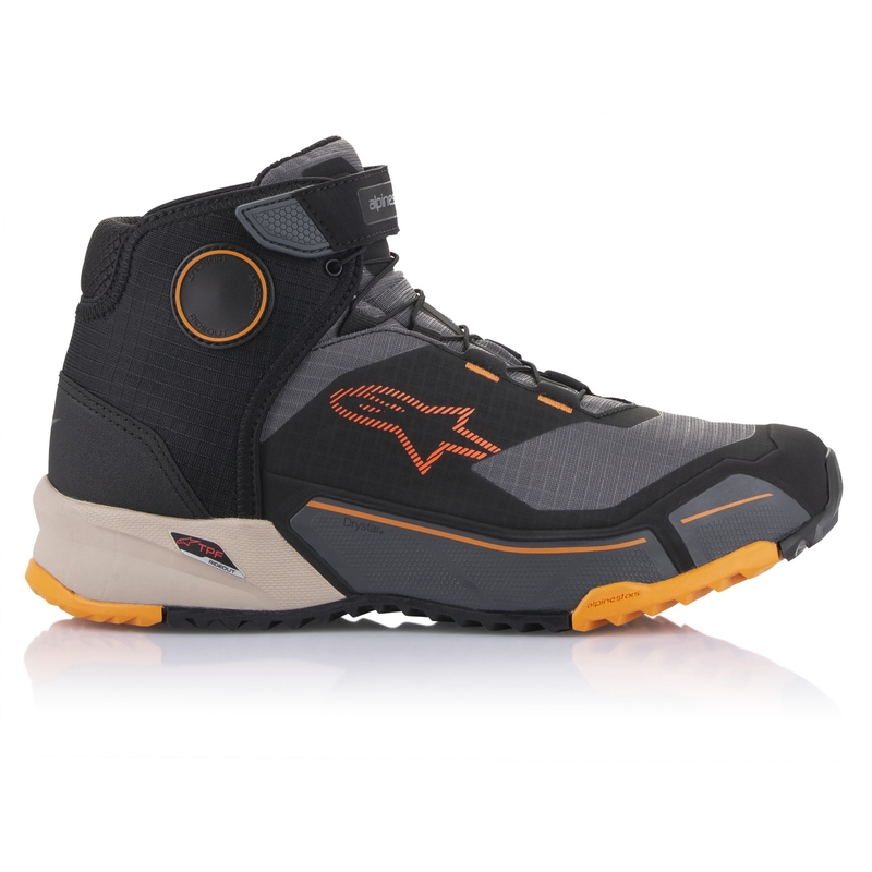 Мотоциклетни ботуши Alpinestars CR-X Drystar черно-кафяво-оранжеви