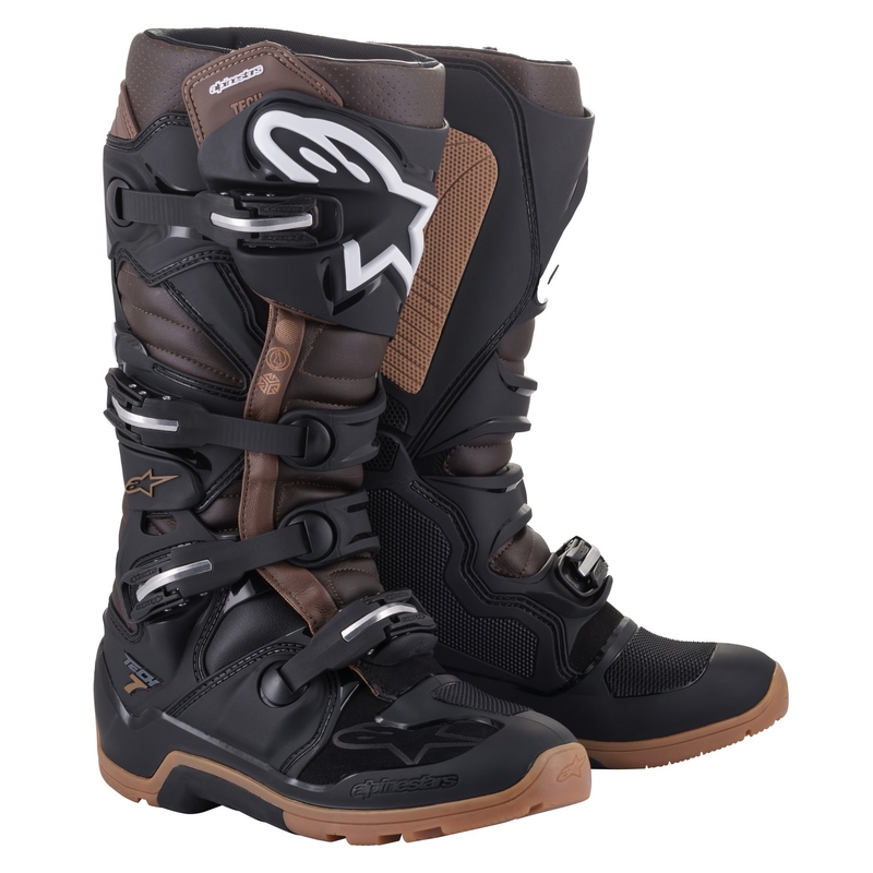 Мотоциклетни ботуши Alpinestars Tech 7 Enduro, черно-тъмнокафяви