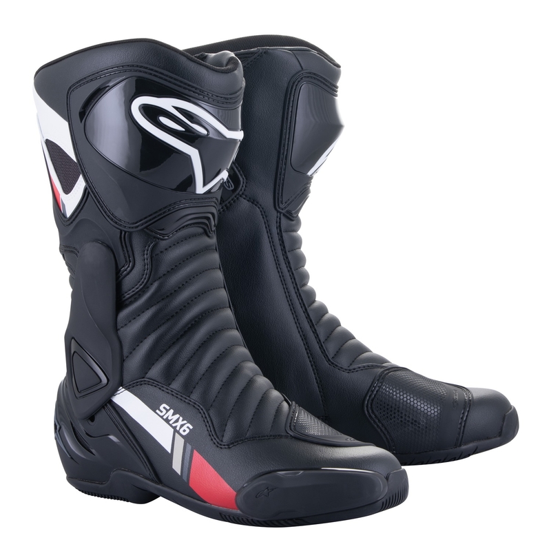 Мотоциклетни ботуши Alpinestars S-MX 6 черно-бяло-сиво-червено