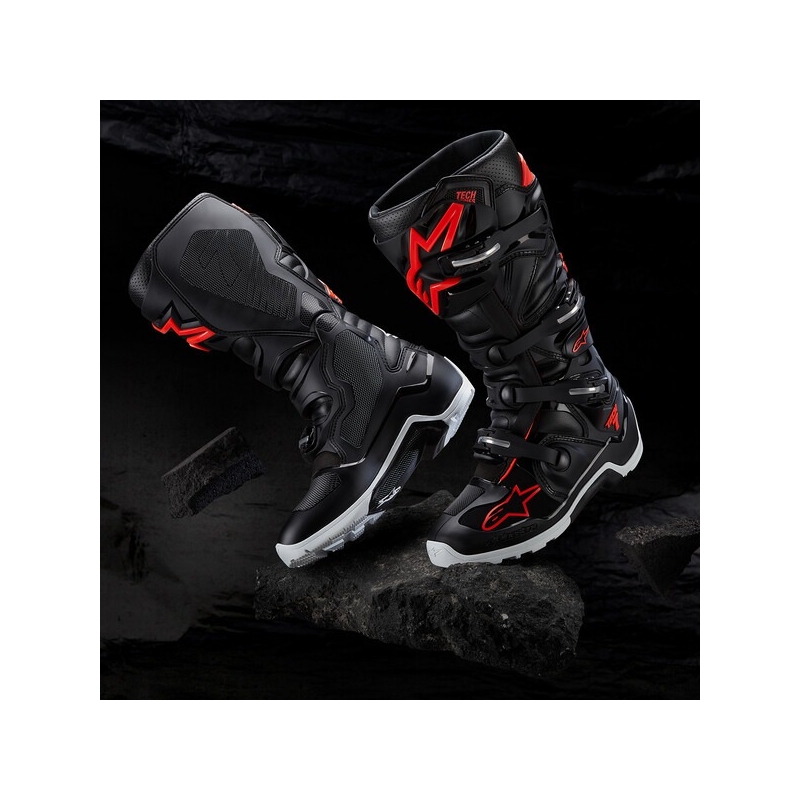 Мотоциклетни ботуши Мотоциклетни ботуши Alpinestars Tech 7 Enduro черно-червено флуоресцентно-бялоTech 7 Enduro черно-червено флуоресцентно-бяло
